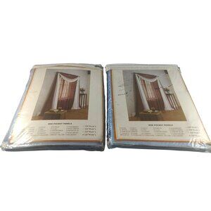 (2) Brylane Home 120"Wx84"L Blue Ice Polyester Rod Pocket Panels New In Package